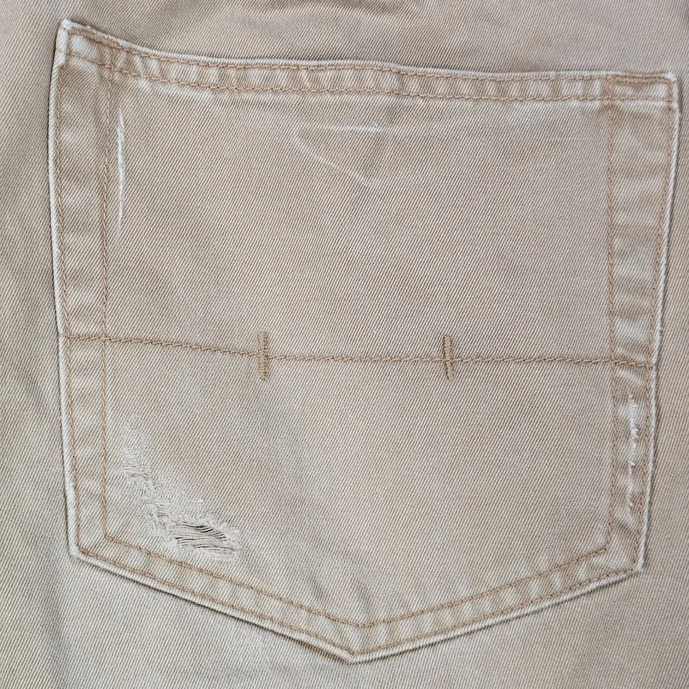 Polo Ralph Lauren Classic 867 Mens 34x29 Distressed Khaki Pants Cotton Twill Tan